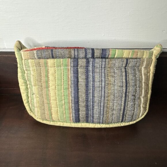 Quilted Boho Cosmetic Bag Small Cotton Bohemian Colorful Zipper - Picture 2 of 5